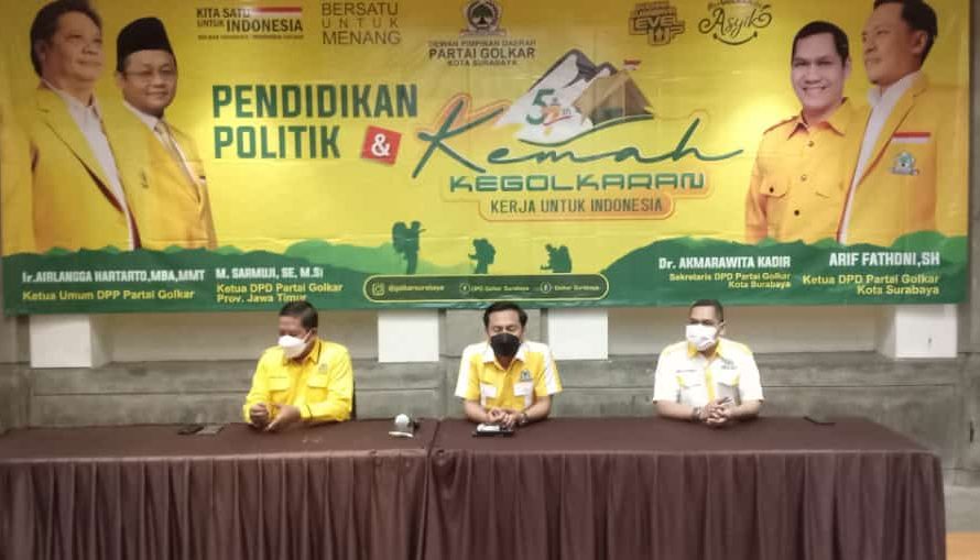 Hut ke 57, Golkar Perkokoh Pendidikan Politik Kader Surabaya di Trawas Mojokerto