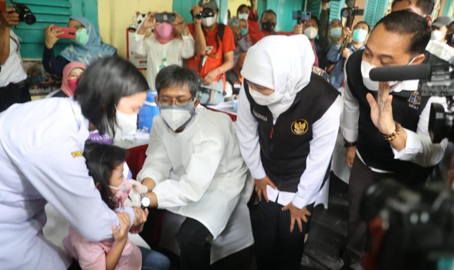 Jelang PTM 2022,Gubernur Khofifah: Vaksinasi Anak 6-11 Tahun Dipercepat