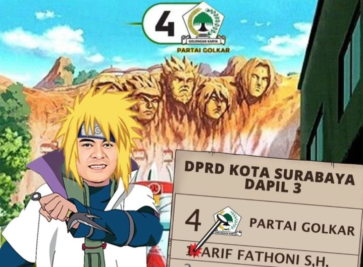 Ketua Golkar Surabaya Pasang APK Tokoh Anime Gaet Suara Pemilih
