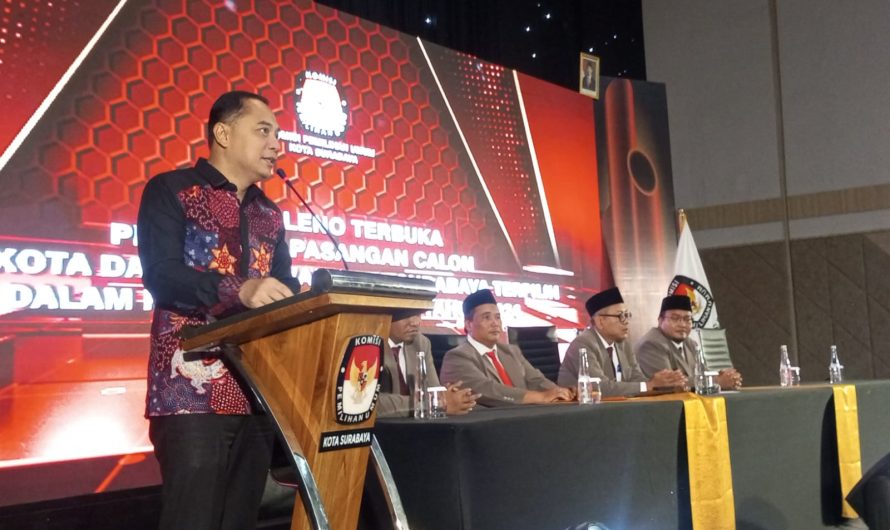 KPU Surabaya Tetapkan Eri-Armuji Sebagai Walikota dan Wakil Walikota Surabaya