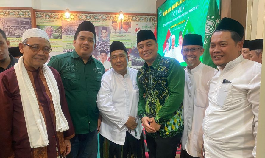 Wali Kota Eri Hadiri Tasyakuran Sambut Harlah NU ke-102 Tahun di PCNU Surabaya