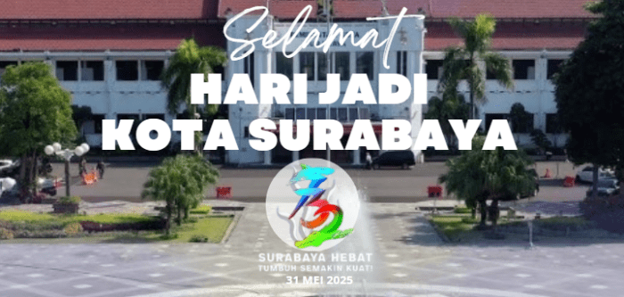 Pimpinan Beserta Seluruh Anggota DPRD Kota Surabaya Mengucapkan Selamat Hari Jadi Kota Surabaya Ke-732