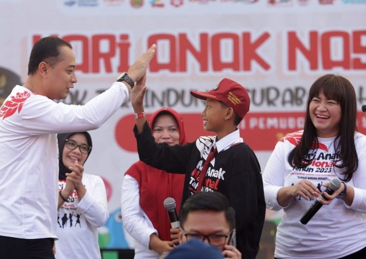 Peringati HAN,Pemkot Surabaya Ajak Ratusan Anak Senam Ceria hingga Panen di Kebun 