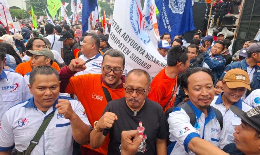 May Day,Wawali Armuji Ikut Berbaur Ribuan Buruh Jawa Timur