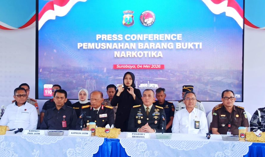 Perangi Peredaran Gelap Narkoba, Polda Jatim Musnahkan 22 Kilo Kokain
