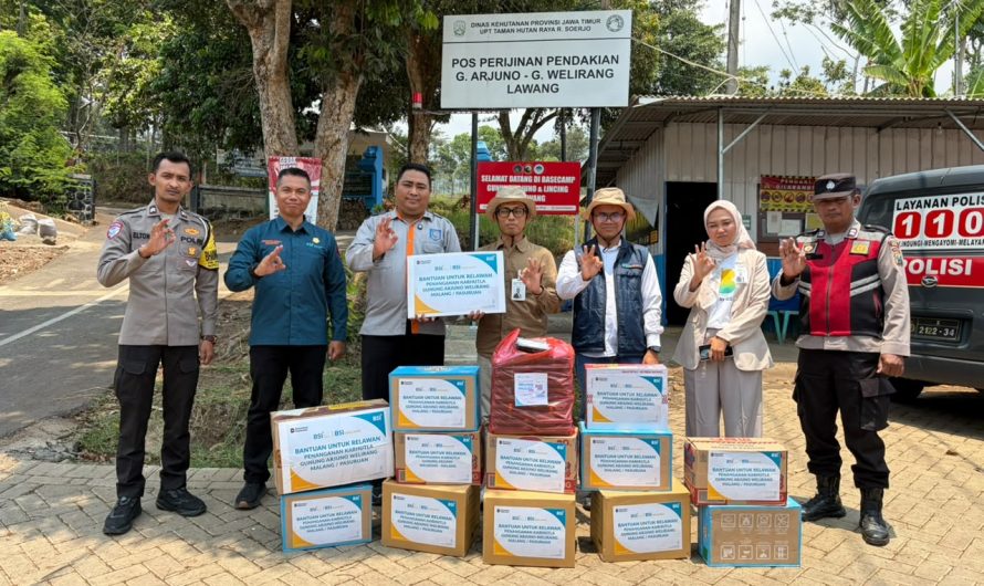 BSI Salurkan Bantuan Logistik untuk Petugas Penanganan Karhutla Arjuno–Welirang